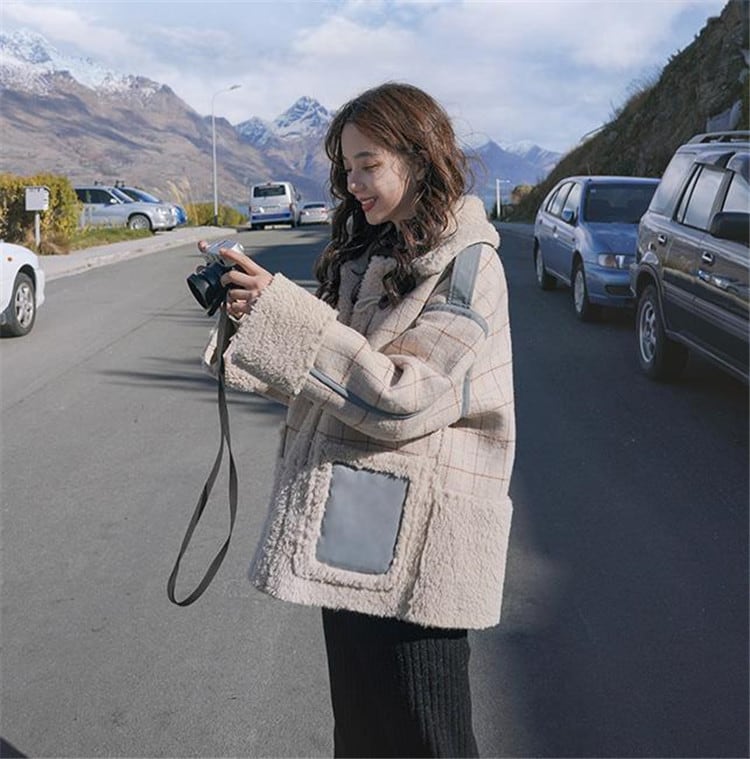 【話題の注目アイテム】通勤する 厚手 チェスターコート 短いスタイル 暖かい チェック柄 一つボタン