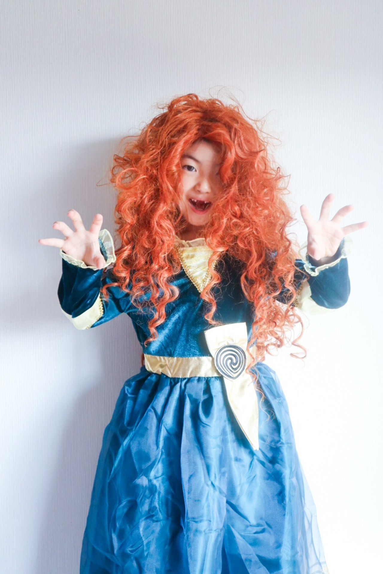 100/140のみ【即納】長袖ワンピースドレス グリーン [ プリンセスドレス ハロウィン 仮装 メリダ風 ]