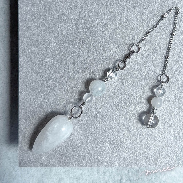 【mini】タイミングが合う私になるミニペンデュラム【ホワイトジェード×ムーンストーン】white jade pendulum