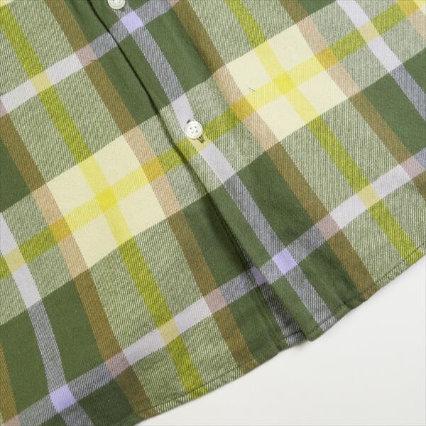 M green supreme tartan flannel shirt 緑