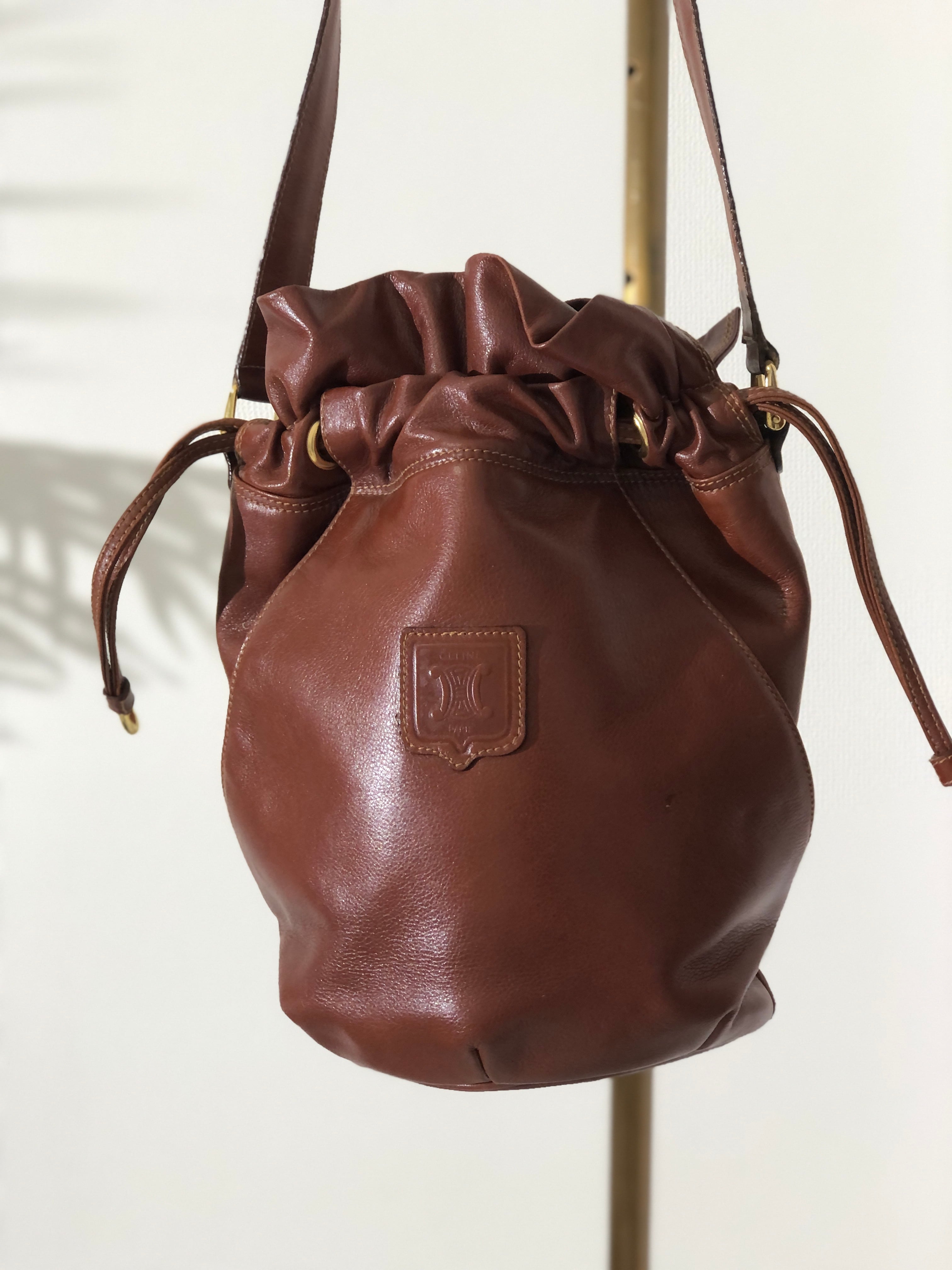 日本直送 名牌中古包 】CELINE セリーヌ ブラゾン レザー 巾着