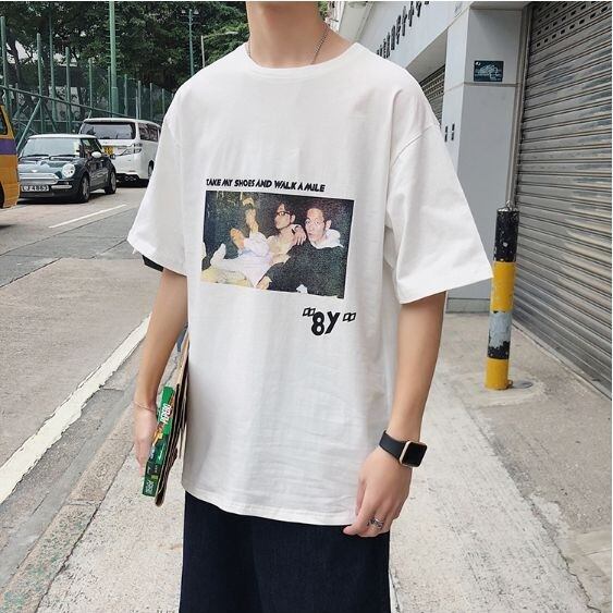 全2色 Tシャツ カットソー プリント カジュアル シンプル メンズ