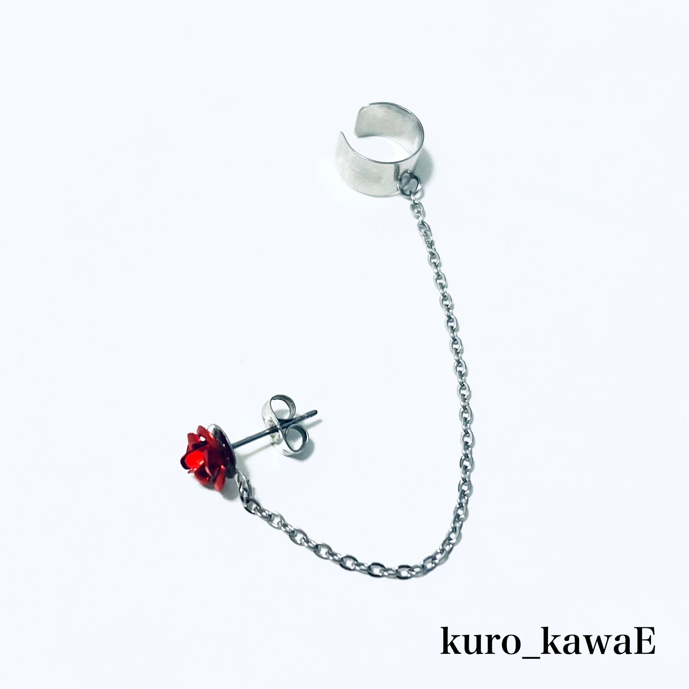 薔薇のチェーンピアス 】 病みかわいい ゴシック メンヘラ 量産型