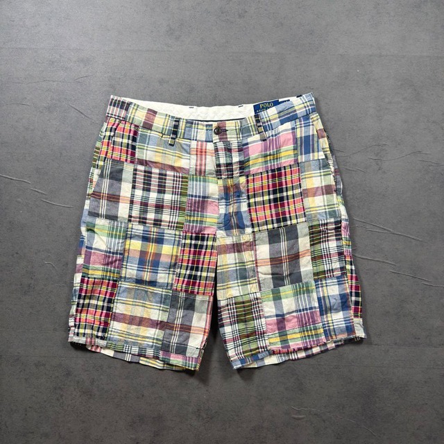 Polo Ralph Lauren Madras plaid  patchwork shorts W32 古着
