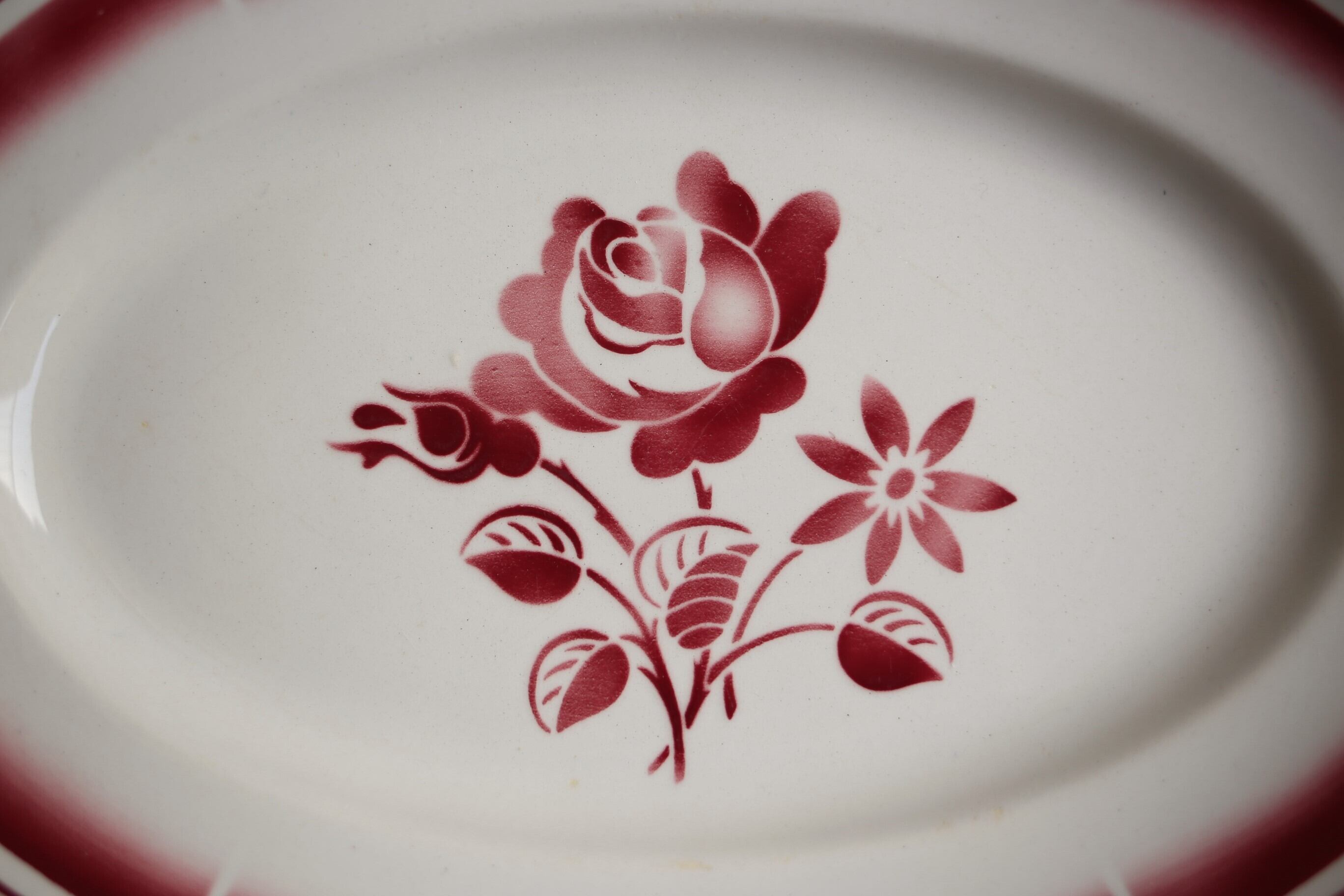 フランスアンティーク　Badonviller オーバル皿 フランスアンティーク Badonviller オーバル皿 フランス