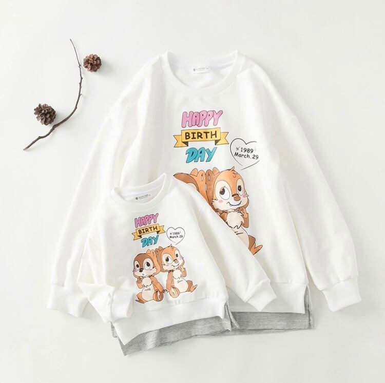 チップとデール ペアトレーナー チップとデール 手つなぎトレーナー