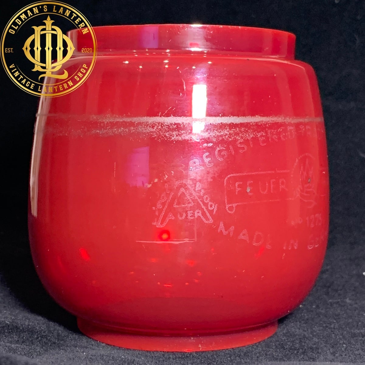 vintage AUER】Feuerhand 275 276 AUER レッド クリヤー グローブ ホヤ
