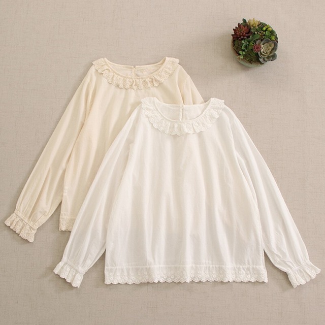重ね着用フリルレースカラードールシャツ W0795