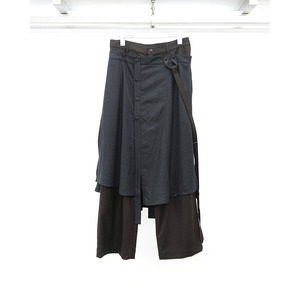 [ Professor.E ](プロフェッサーイー) 26FW-PE-TRL-10 Asymmetric Suspender Skirt-Panel Pants