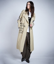 パッチ&ペイントロングトレンチコート (BEIGE) CQ-47041