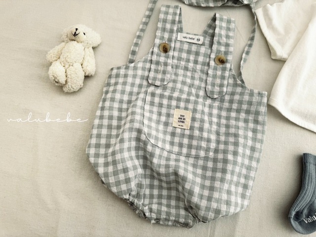 【即納】bebe sugar check suspender suit/valubebe