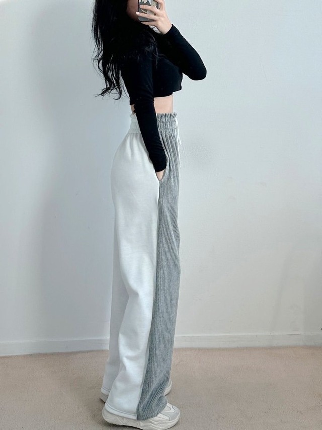 ベロア配色パンツ【2色】