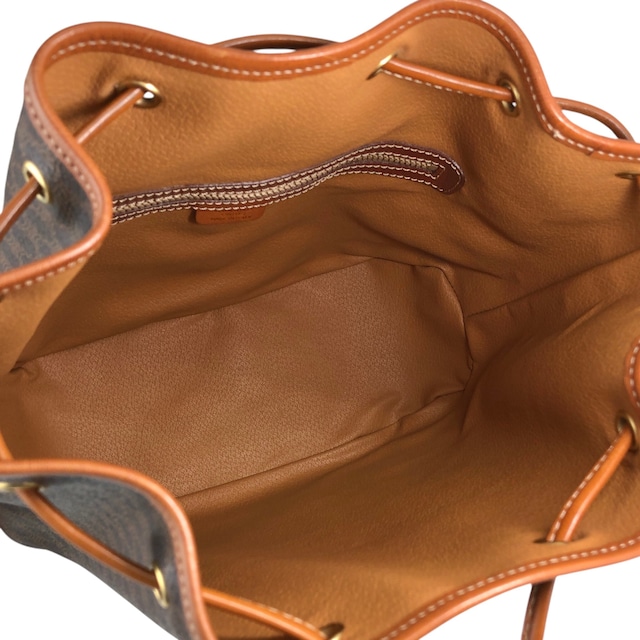 CELINE セリーヌ マカダム ショルダーバッグ ブラウン PVC 巾着 vintage ヴィンテージ オールド wskrpv