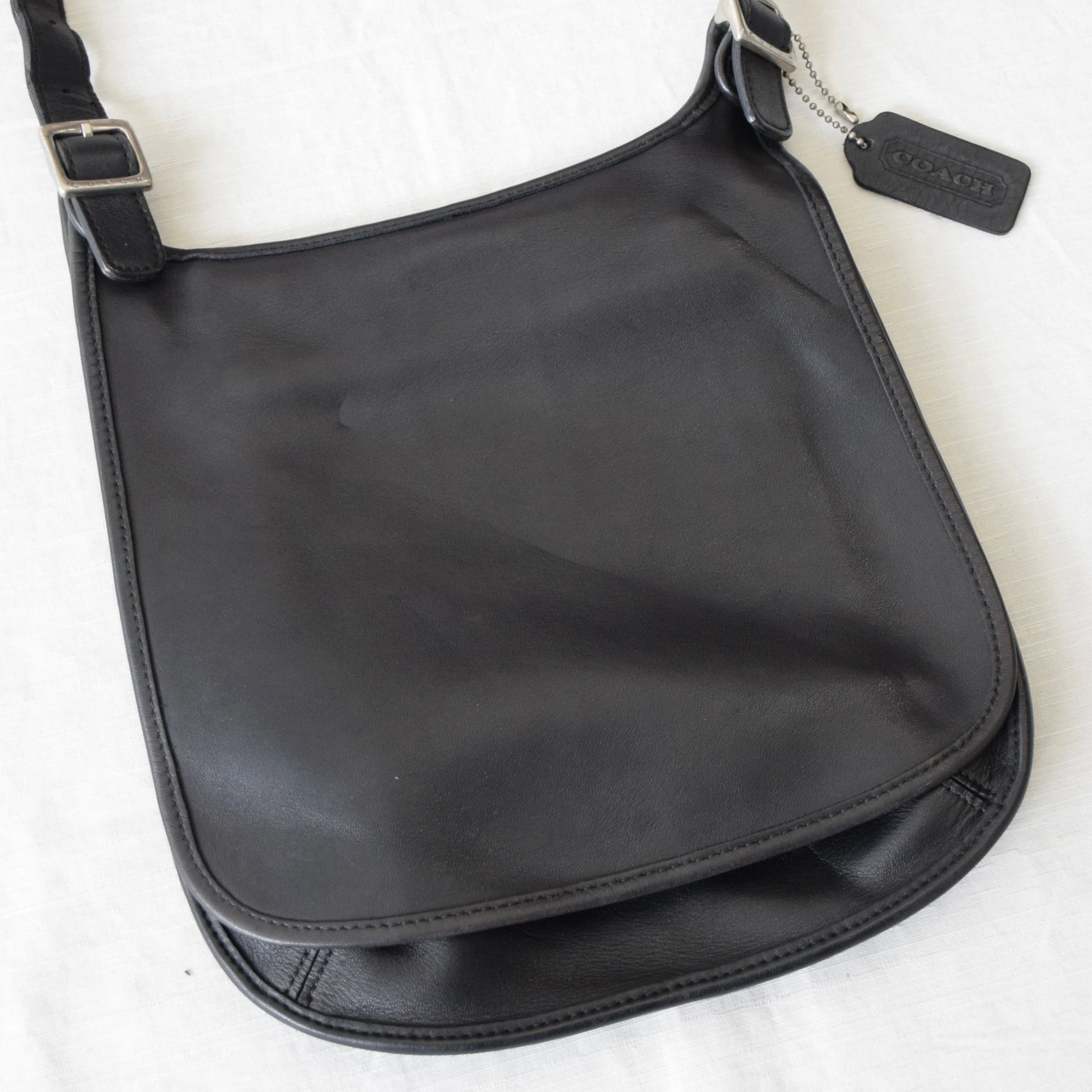 90's USA製 OLD COACH レザーバッグ ブラック コーチ 古着