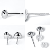 Pt900 ぷっくりハート ネックレスorピアス 選べる