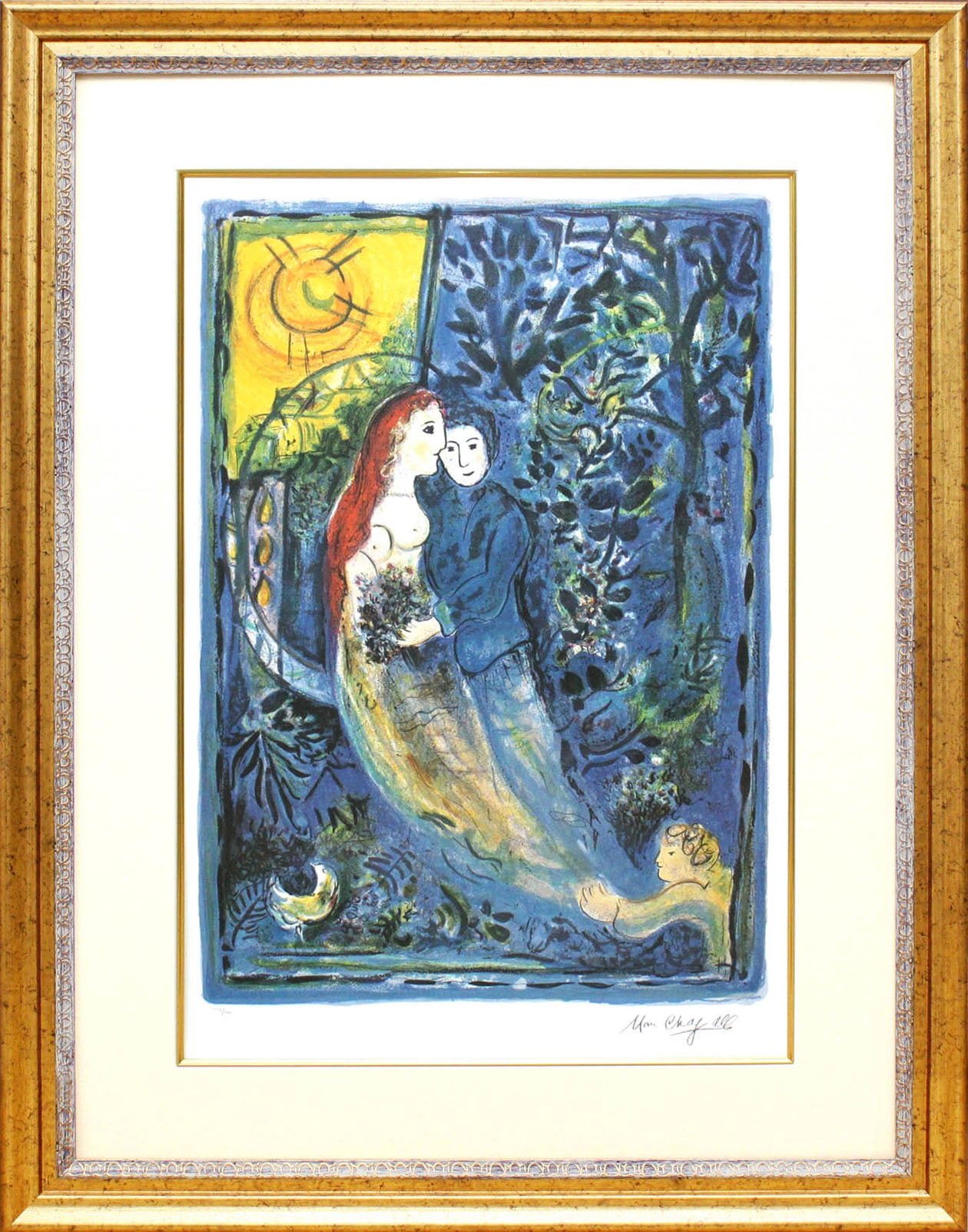 マルク シャガール作品「結婚式」額縁4色選択可能 作品証明書 展示用フック 限定500部エディション付複製画リトグラ