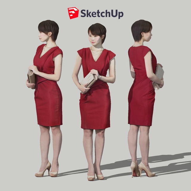 SketchUp素材　3D人物モデル ( Posed ) 023_Haru - メイン画像