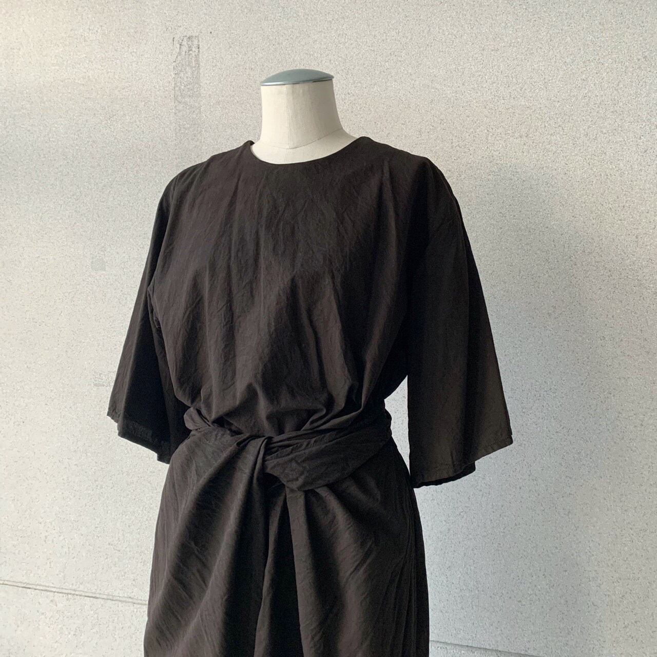 COSMIC WONDER】有機栽培綿半袖ラップドレス/Earth soil・Wild