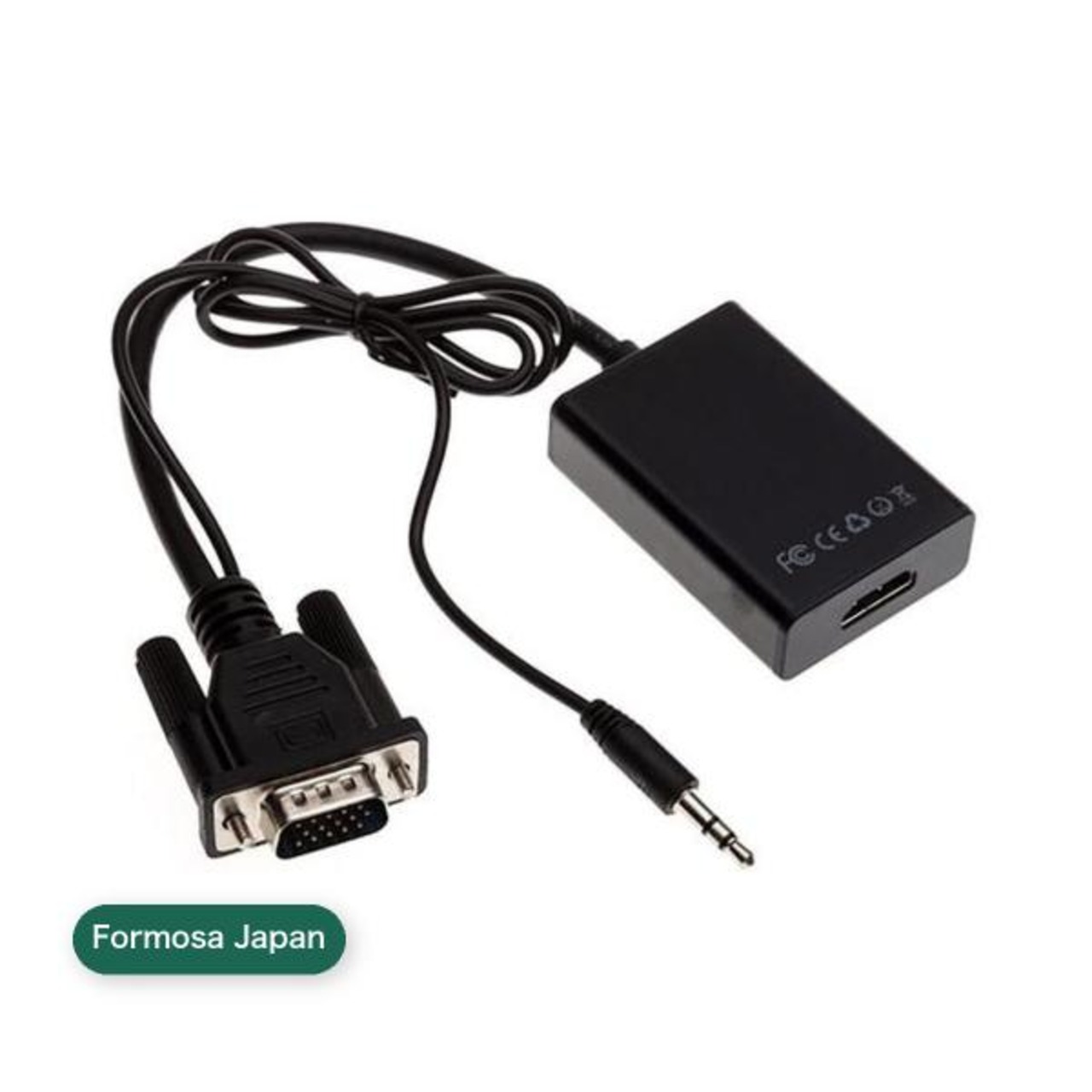 Formosa Japan VGA to HDMI 音声出力付き 1080P 変換コンバーター オーディオ USBケーブル付き IF-V2H-BK