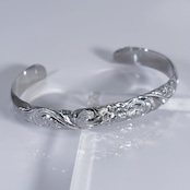 Plumeria Feather Bangle –Silver-