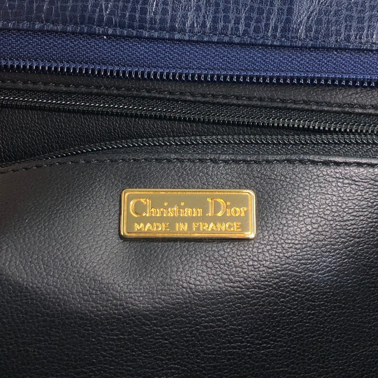 クリスチャン　ディオール　ヴィンテージ ショルダーバッグ　レザー　ネイビー Christian Dior クリスチャン ディオール ヴィンテージディオール