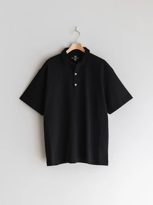 SU　Recycled Suvin High-Twist Yarn Poloshirt　BLACK　SU-02-C-03