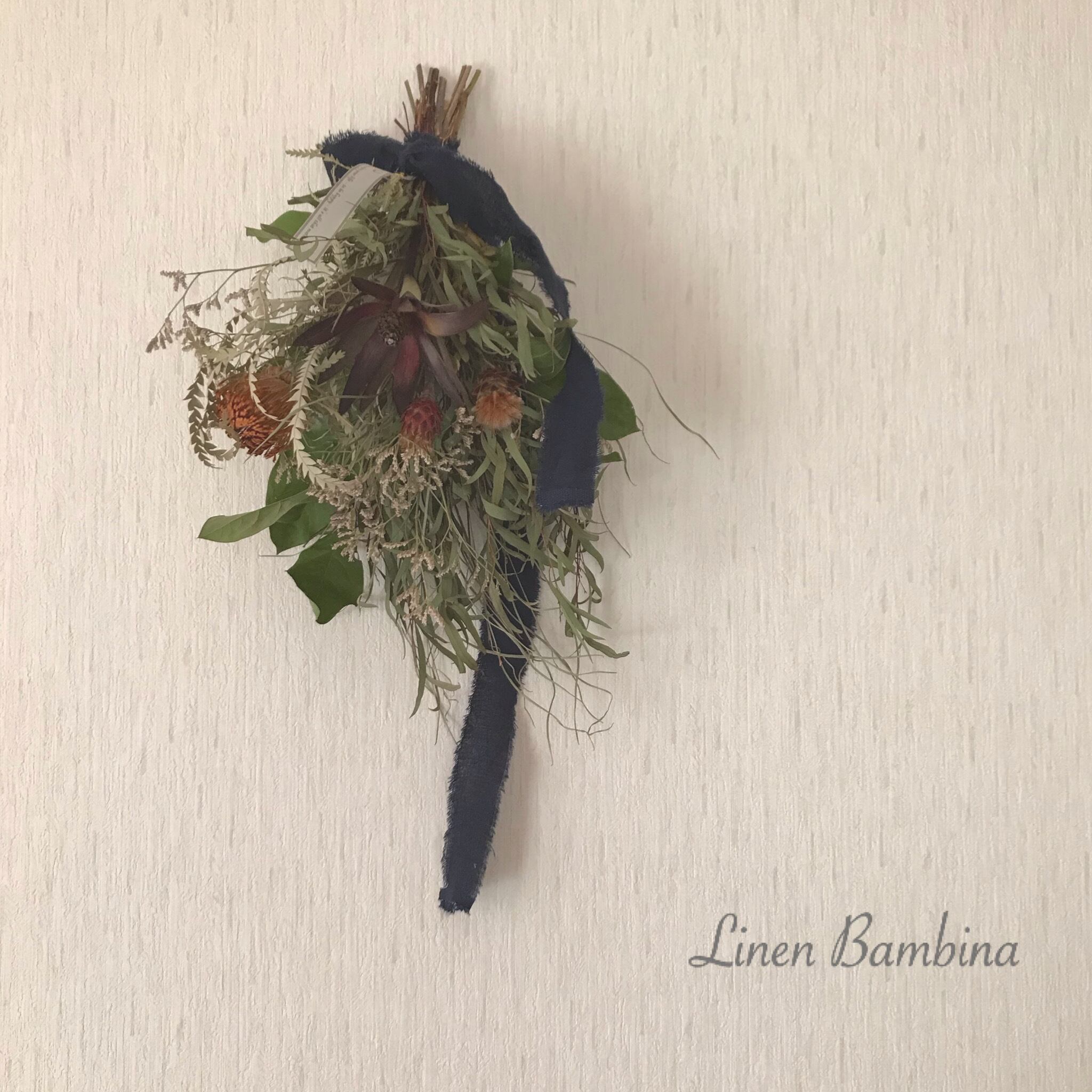 ドライフラワーリースとスワッグ❁⃘*.゜ 風にそよぐようなスワッグ❁