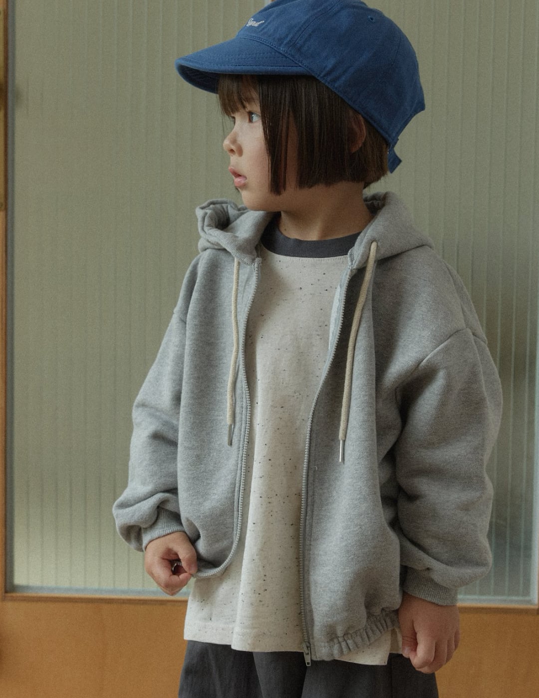 送料無料【予約】/ kids ビンツフードジップアップ /lalaland
