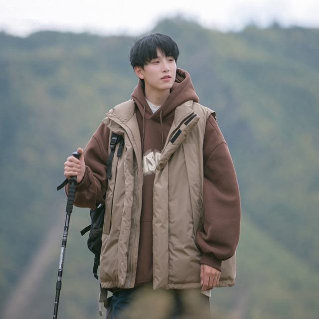裏起毛トップス・暖かい・欧米風・ゆとり・気質・メンズ・馬甲・綿入れコート・M-2XL