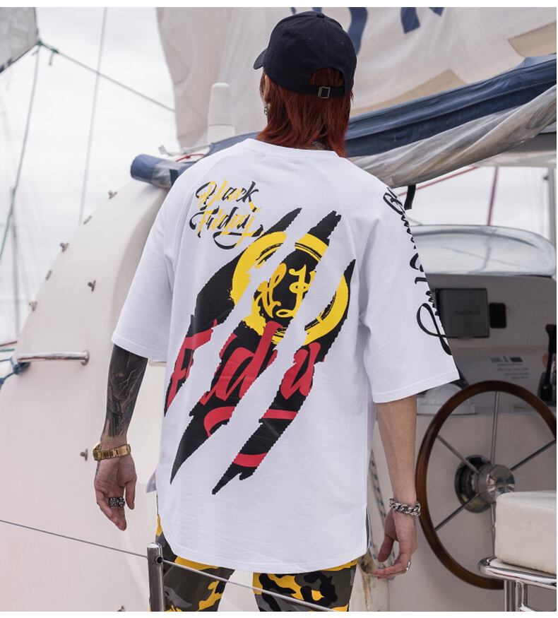 全2色 Tシャツ カットソー プリント カジュアル ストリート 