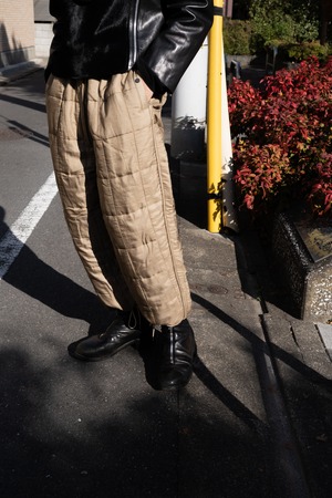 HAVERACK / Silk quilting Wide Easy Pants   (221091)