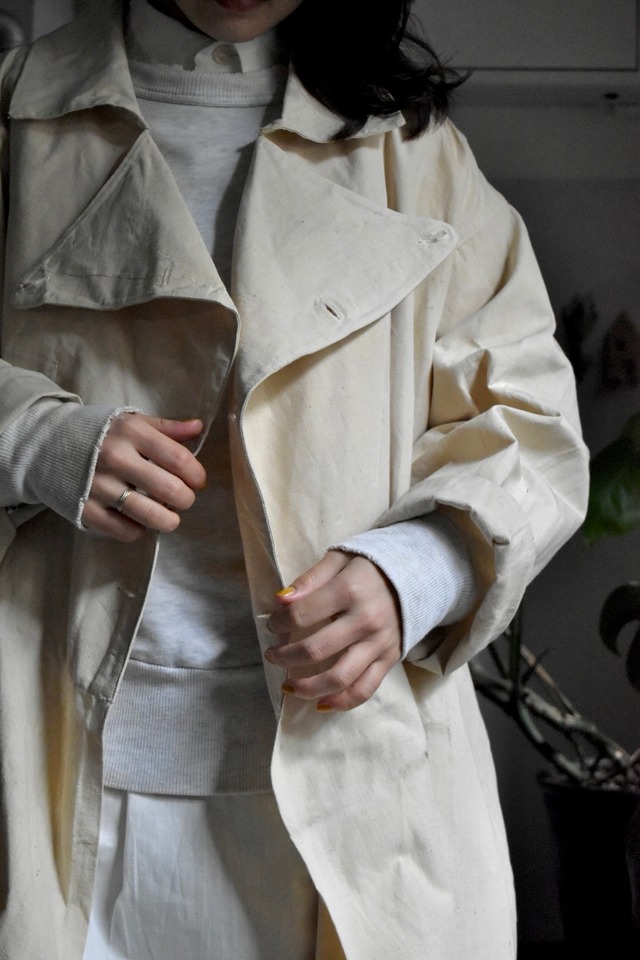 1950's- "vintage" "french military" "hospital coat" "french linen" size 1