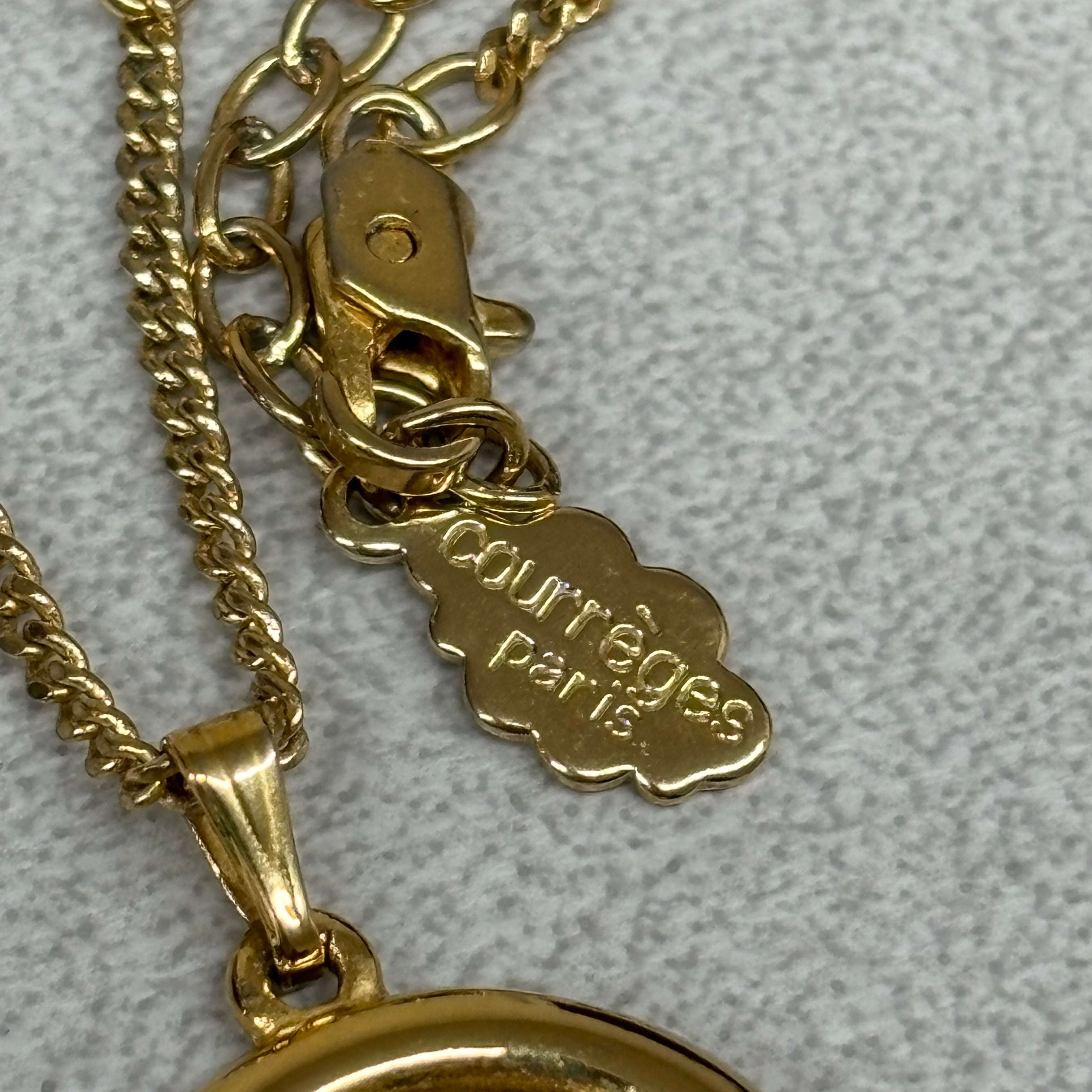 courreges paris necklace ネックレス クレージュ ゴールドカラー | no