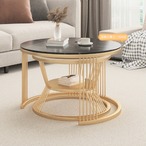 ネストテーブル 円形 コーヒーテーブル セット 大理石柄 モダン インテリア リビング ワイヤーフレーム 北欧 おしゃれ 収納