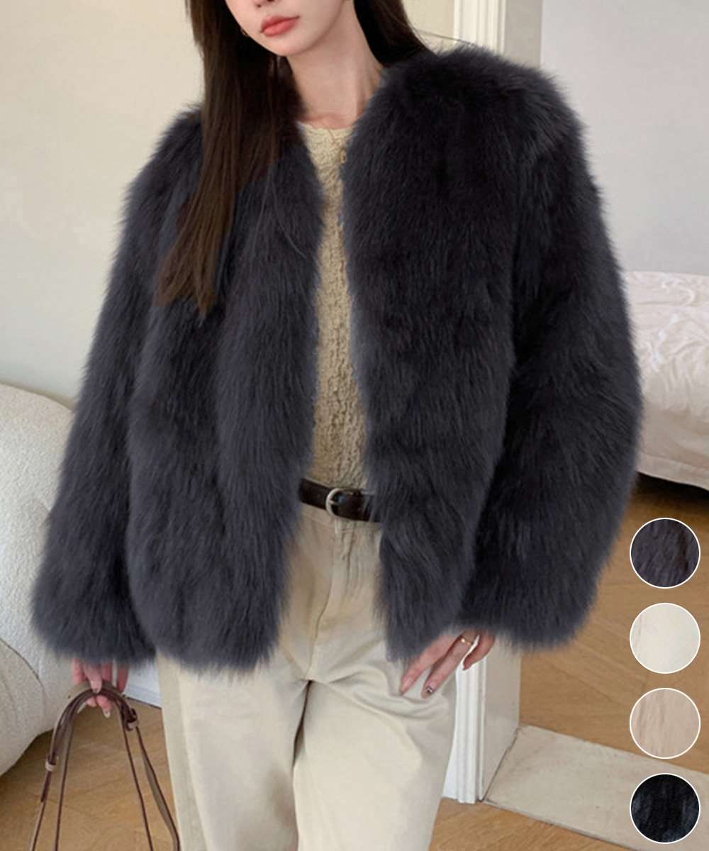 SUGAR ROSE】ミンク風ジップファーブルゾン 256578 | Pay ID