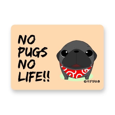 黒パグひざかけ Pugbiiki オリジナルイラストのパグ グッズの製作 販売専門店