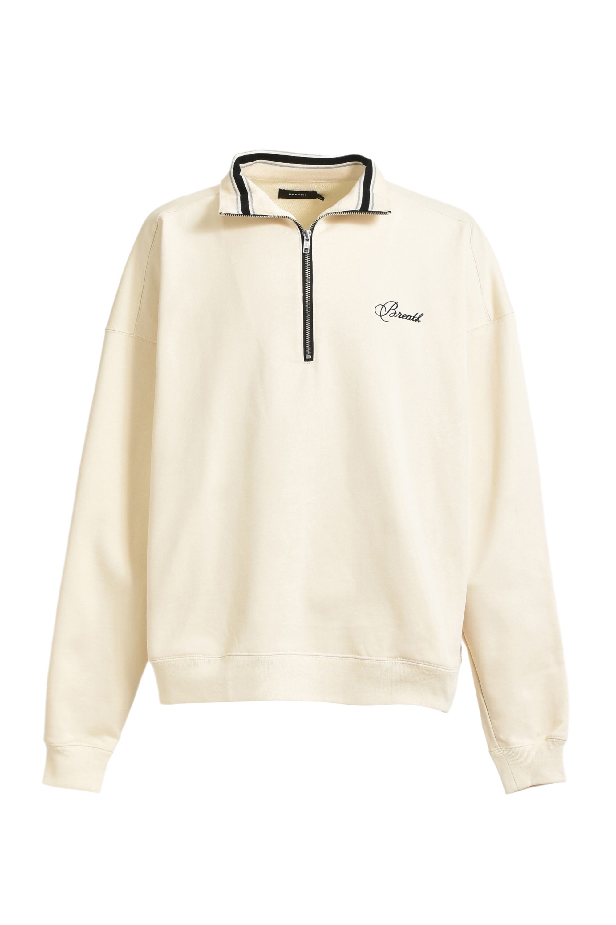 【BREATH】SCRIPT LOGO HALF ZIP SWEAT