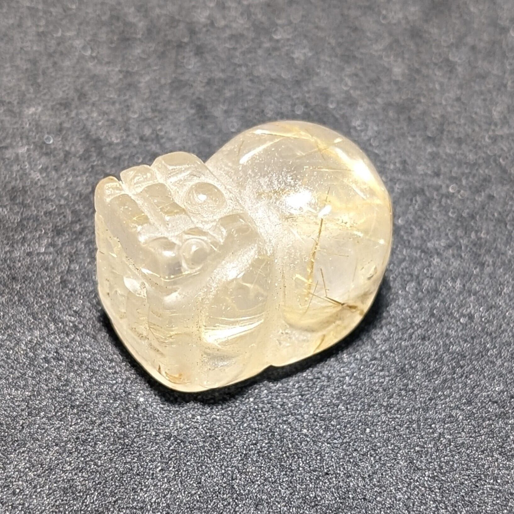 金針水晶（ゴールドルチルクォーツ）丸玉 約53.9mm 置き物・インテリア