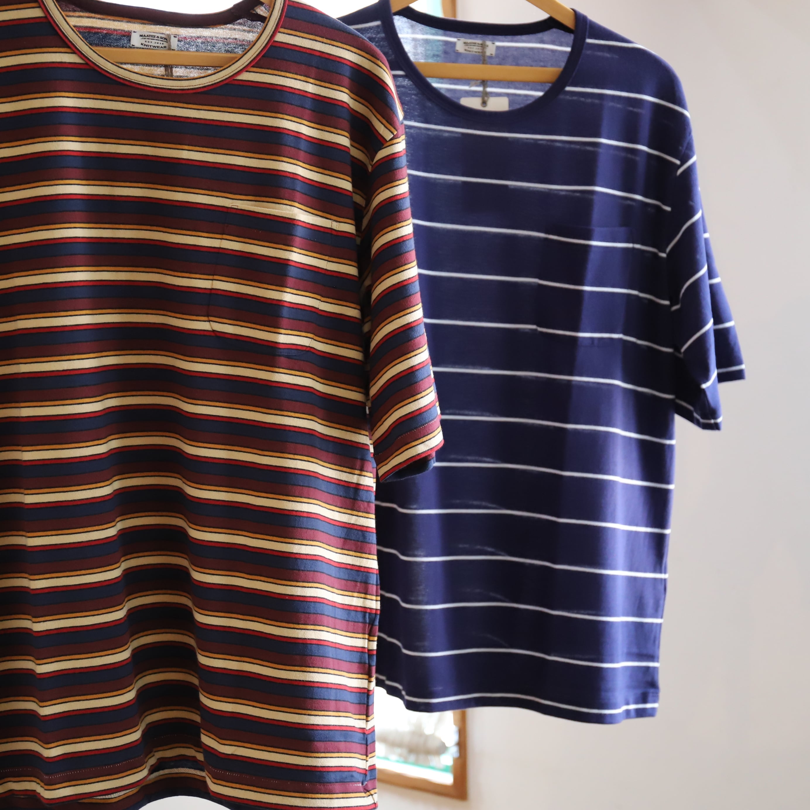 MAATEE&SONS / S/S BORDER POCKET TEE 