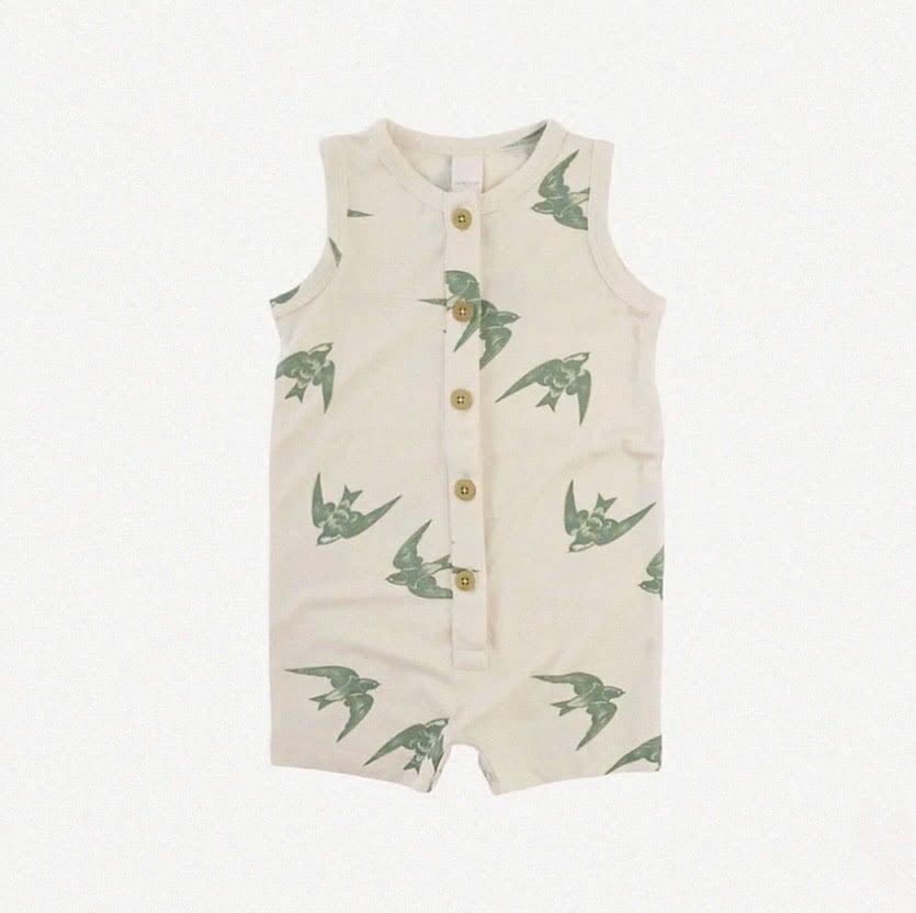 coloredorganics Crosby Waffle Knit Henley Romper ロンパース