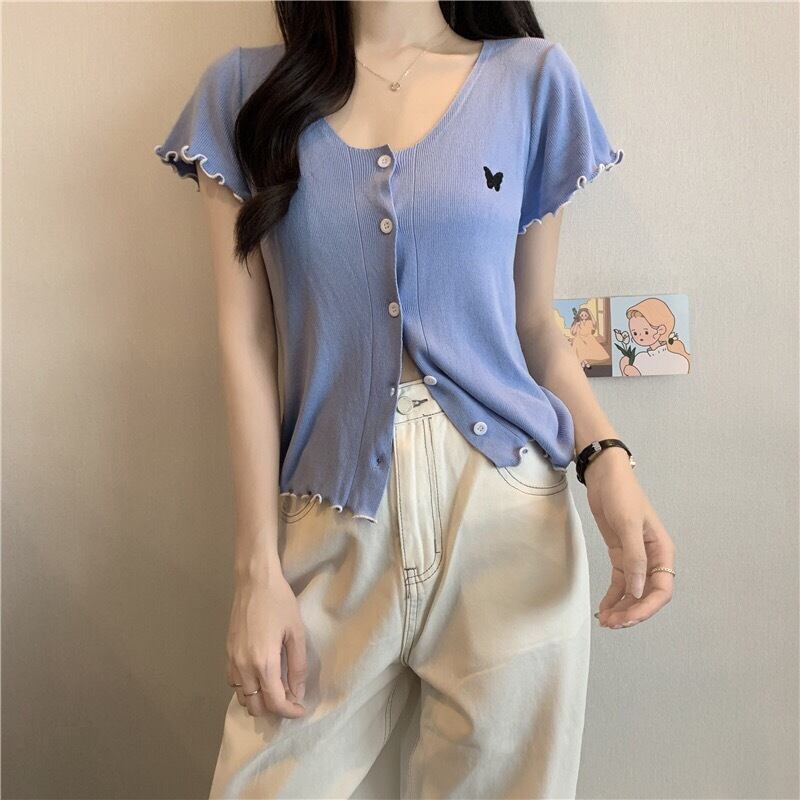 セーター レディースサマー薄手カーディガントップス レッド リボン 刺繍 夏物 クレセントシティ19555100163