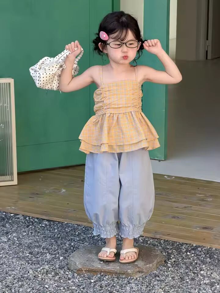 イエローチェックキャミソール