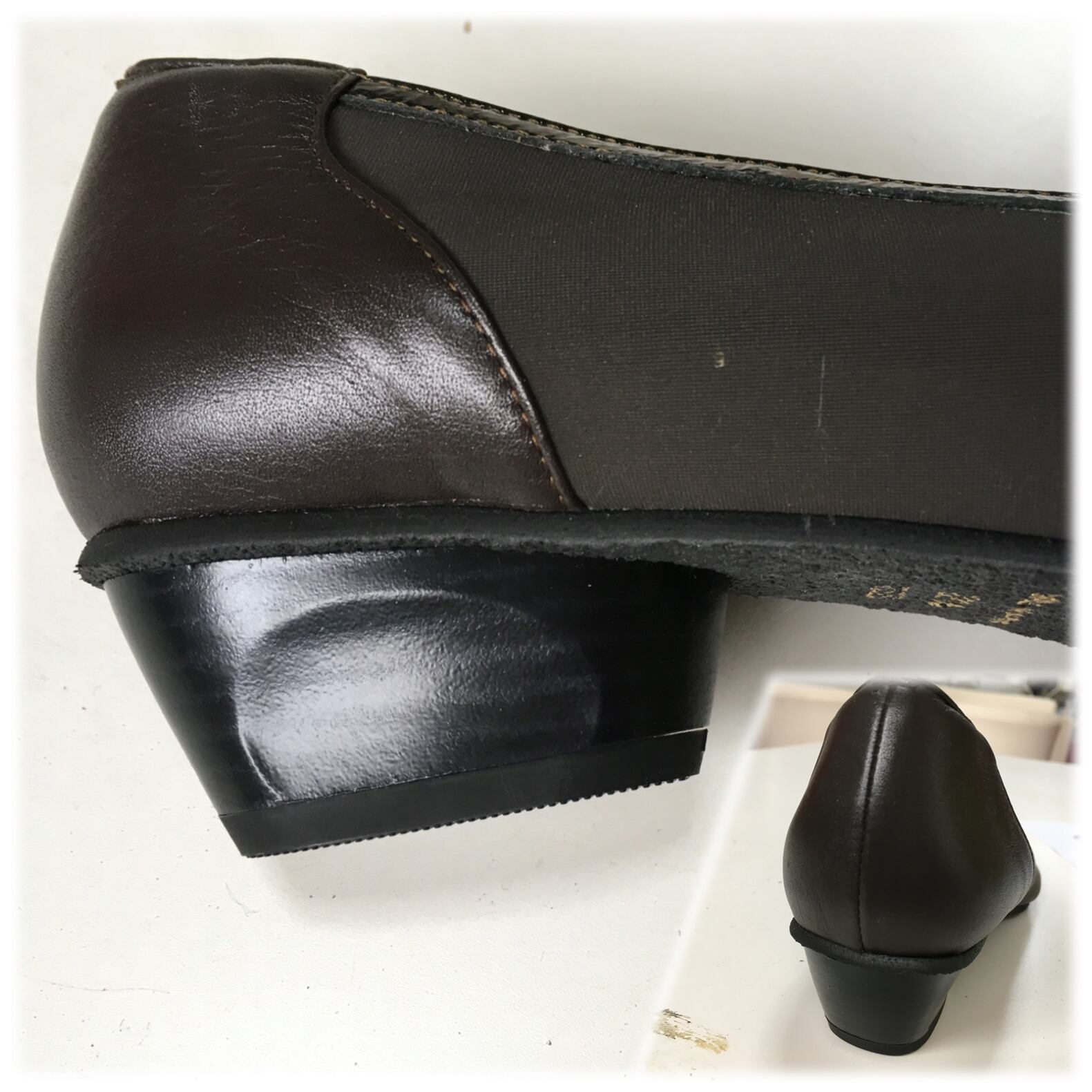 市松模様スクエアトゥパンプス