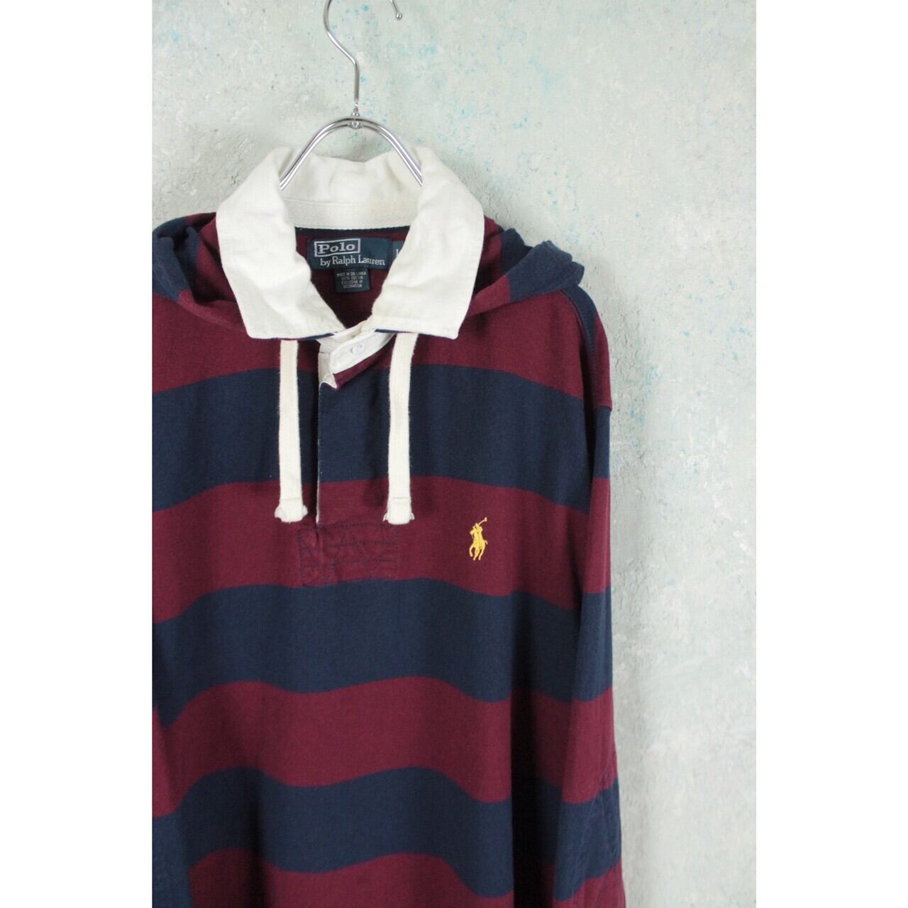 Polo by Ralph Lauren フーデッド ボーダー柄 ラガーシャツ 【FF-2885