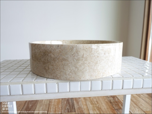 天然大理石 洗面ボウルRis/IV30cm ウォッシュボウル 手洗い鉢 手洗器 洗面器 手洗いボウル 洗面用品 マーブル Φ30 × H8cm