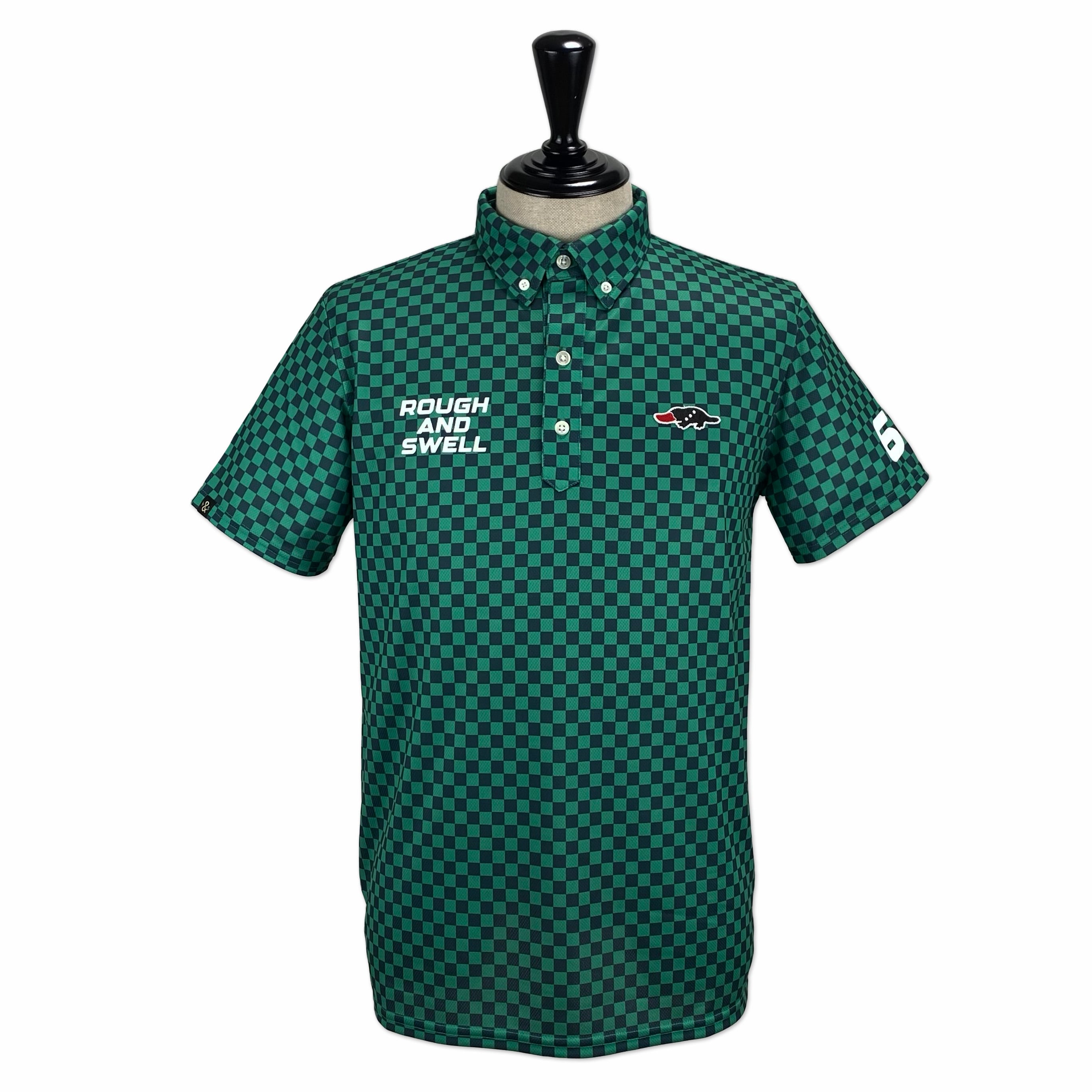 rough & swell】《MEN'S》CHECKER POLO (GREEN) | Sandy GOLF