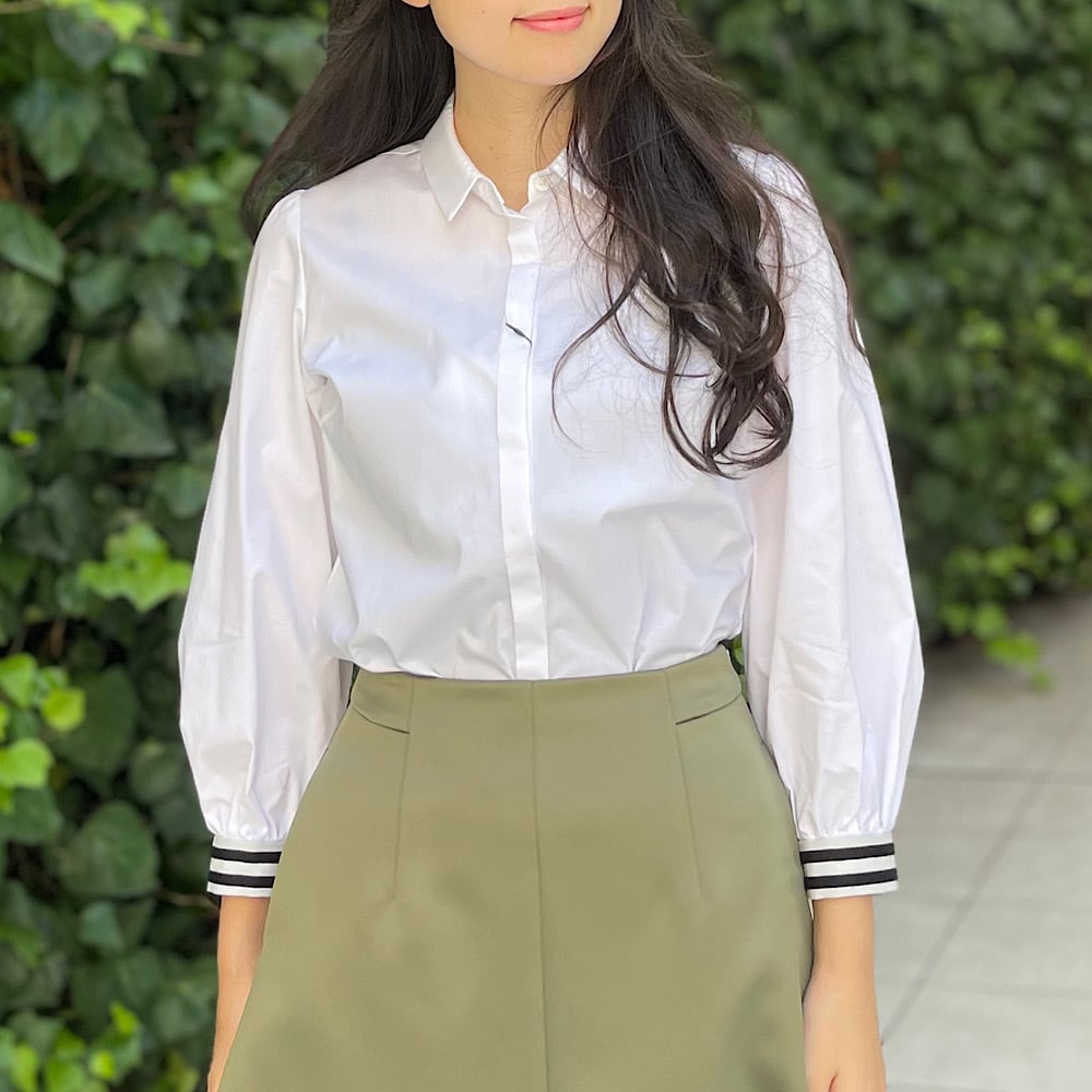 B品セール ボーダーズアットバルコニー PLAIN PUFF SHIRT (36