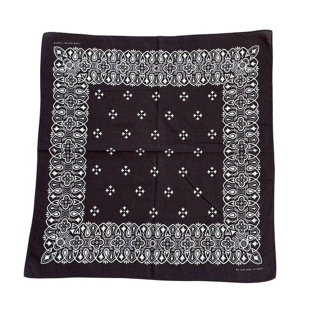 ⑰1980~1990s "Black × Iron cross pattern" Bandana