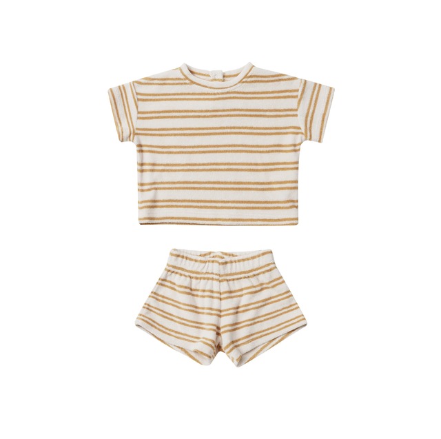 TERRY TEE + SHORTS SET / HONEY STRIPE