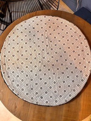 円形ラグマット 直径45cm ブラック×ホワイト 8ボール柄 インテリア マット